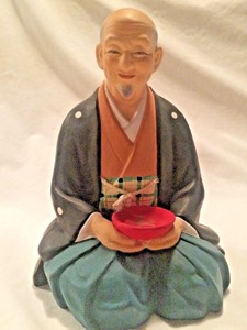 VTG-Japanese-Hakata-Urasaki-Doll-Ceramic-Figurine-Elder-Man-Holding-Rice-Bowl