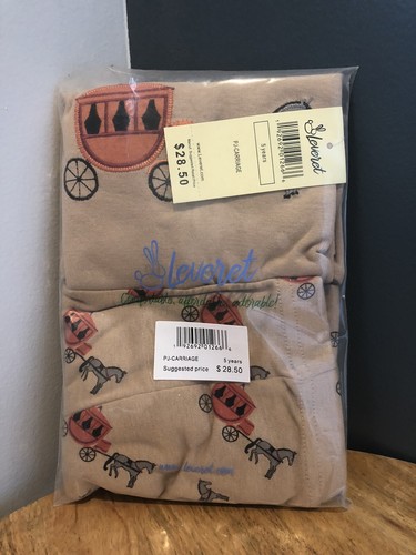 New Leveret Tan Horse Carriage Pajama PJ Set 5 Years Cute For Holoween Colors 5T - Picture 2 of 5