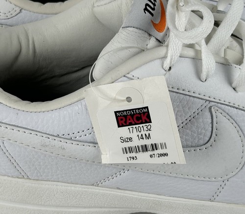 Tenis clásicos Nike blancos lisos vintage sin usar zapatos para hombre 14 parte superior baja - Imagen 6 de 11