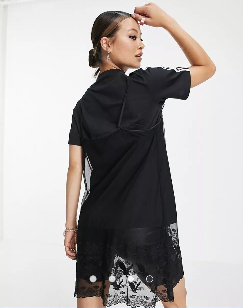 Adidas x Dry Clean Only Bangcock Lace T shirt Dress Small