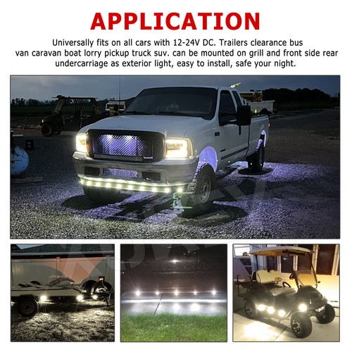 6PCS LED SIDE MARKER LIGHT INDICATOR LAMP WHITE TRUCK LORRY Trailer DRL 12V 24V - Picture 6 of 10