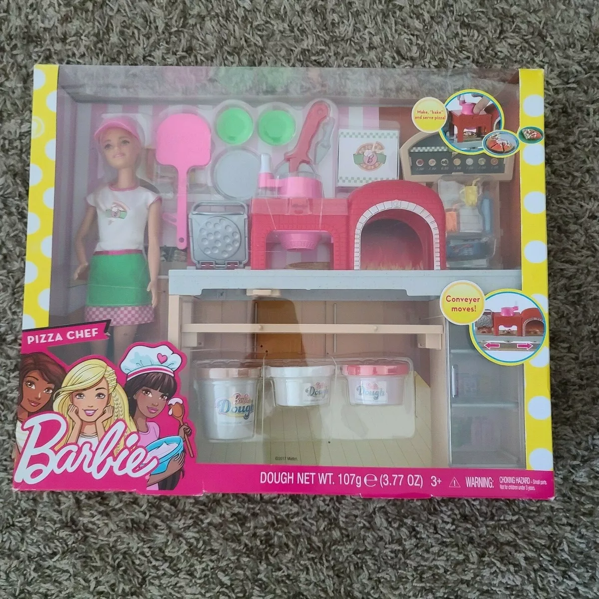 Barbie cooking & baking pizza 2024 making chef doll & play set