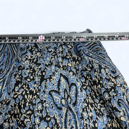 GABRIELLE Blue & Black Abstract Long Skirt Size UK 16 US 12 Glam Boho - Picture 2 of 6