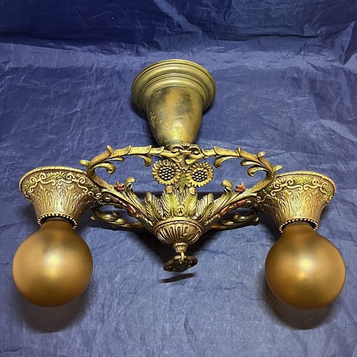 Rewired Single Semi Flush Two Socket light Fixture beautiful Finish 3F - Picture 3 of 10