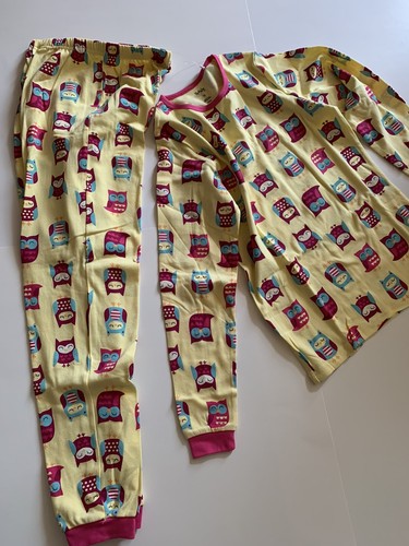 Pekkle Girls Pyjama Set, Size 12, Owls Pattern, Yellow, 100% Cotton, NEW! - Picture 2 of 5