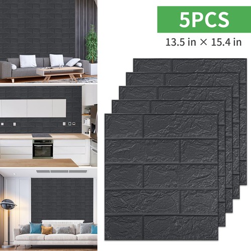 20PCS 3D Wallpaper Self-adhesive Peel Stick Sheets Brick Panel Foam Wall Decor