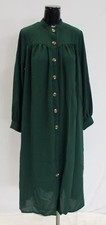 SHEIN Women's LUNE Bishop Sleeve Button Front Shirt Dress AW5 Dark Green Small