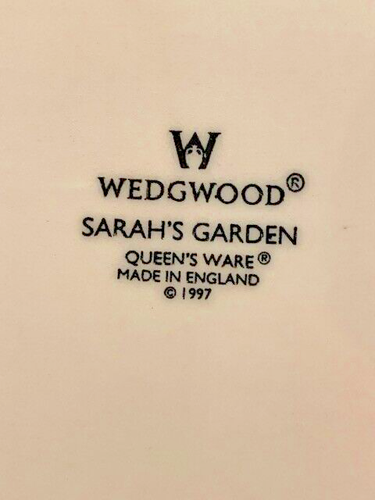 Wedgwood Sarahs Garden Schmetterling Speiseteller 10,75" gelber Rand 1997 Vintage - Bild 11 von 14