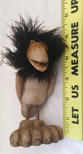 Vogel Troll Wald Kreatur seltsame Gips Figur sechs Zehen Federkopf - Bild 2 von 7