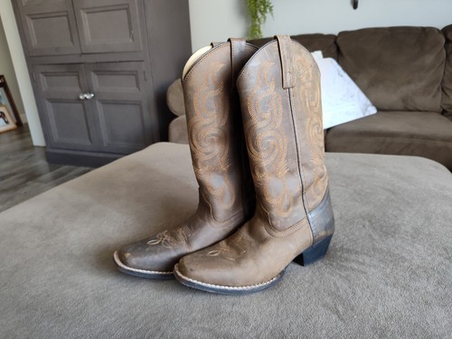 SMOKY MOUNTAIN BOOTS Women's Lariat Brown Oil Distress Leather Western Boot 6274