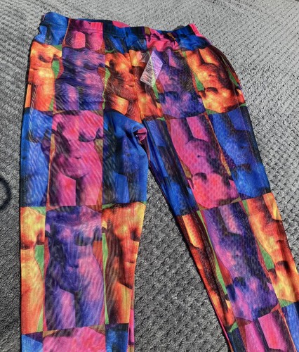 Pretty Little Thing Multi Coloured Print Sheer Mesh Leggings - Size 6 - NEW 🖤 - Picture 5 of 9
