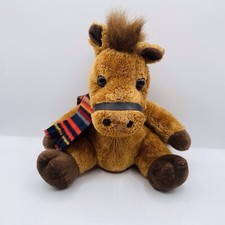 Russ Brown Sitting Horse Plush W/ Scarf 9