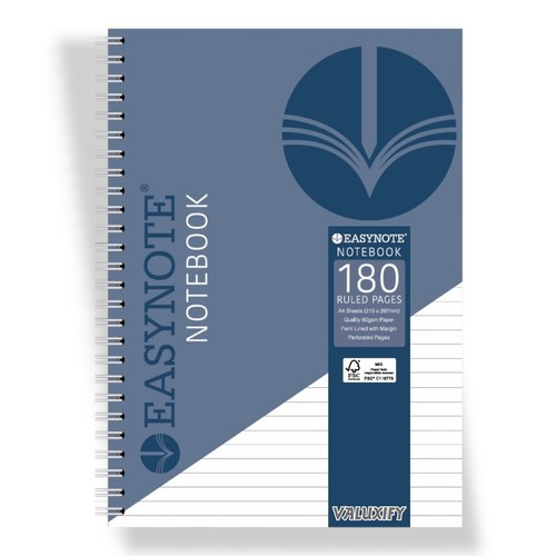 Easynote A4 Premium Spiral Notebook Note Pad Notes 180 Lined pages 80gsm Paper - Picture 10 of 19