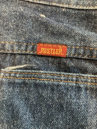 Rustler Denim Jeans Child Blue Size 12 SLIM Snap Closure and Zipper Pockets - Picture 5 of 6