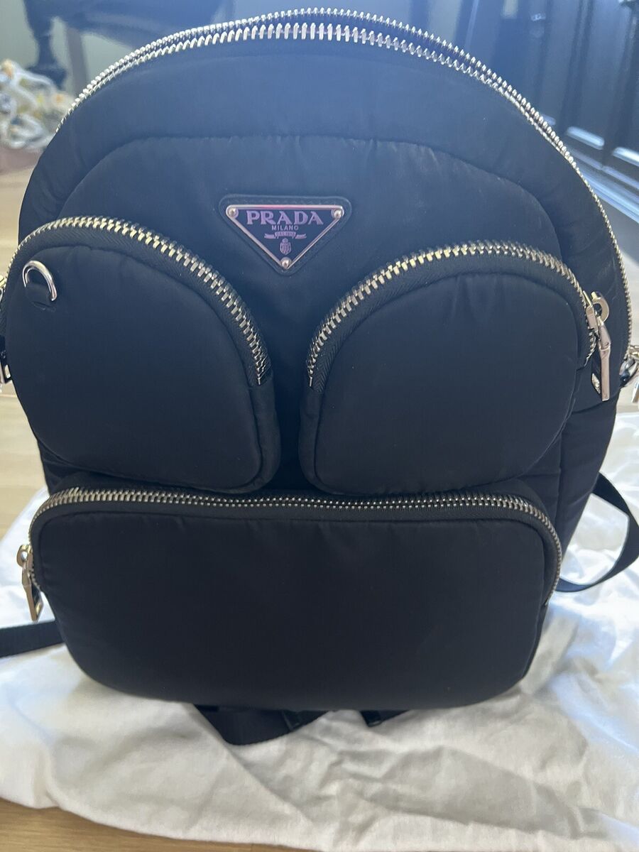 バックパック・リュック PRADA NYLON BACKPACK PRADA Black Backpack Tessuto Nylon With Zippers | eBay