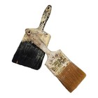 2 Vintage Large Paintbrush Wooden Handle Primitive Rustic Farmhouse Decor