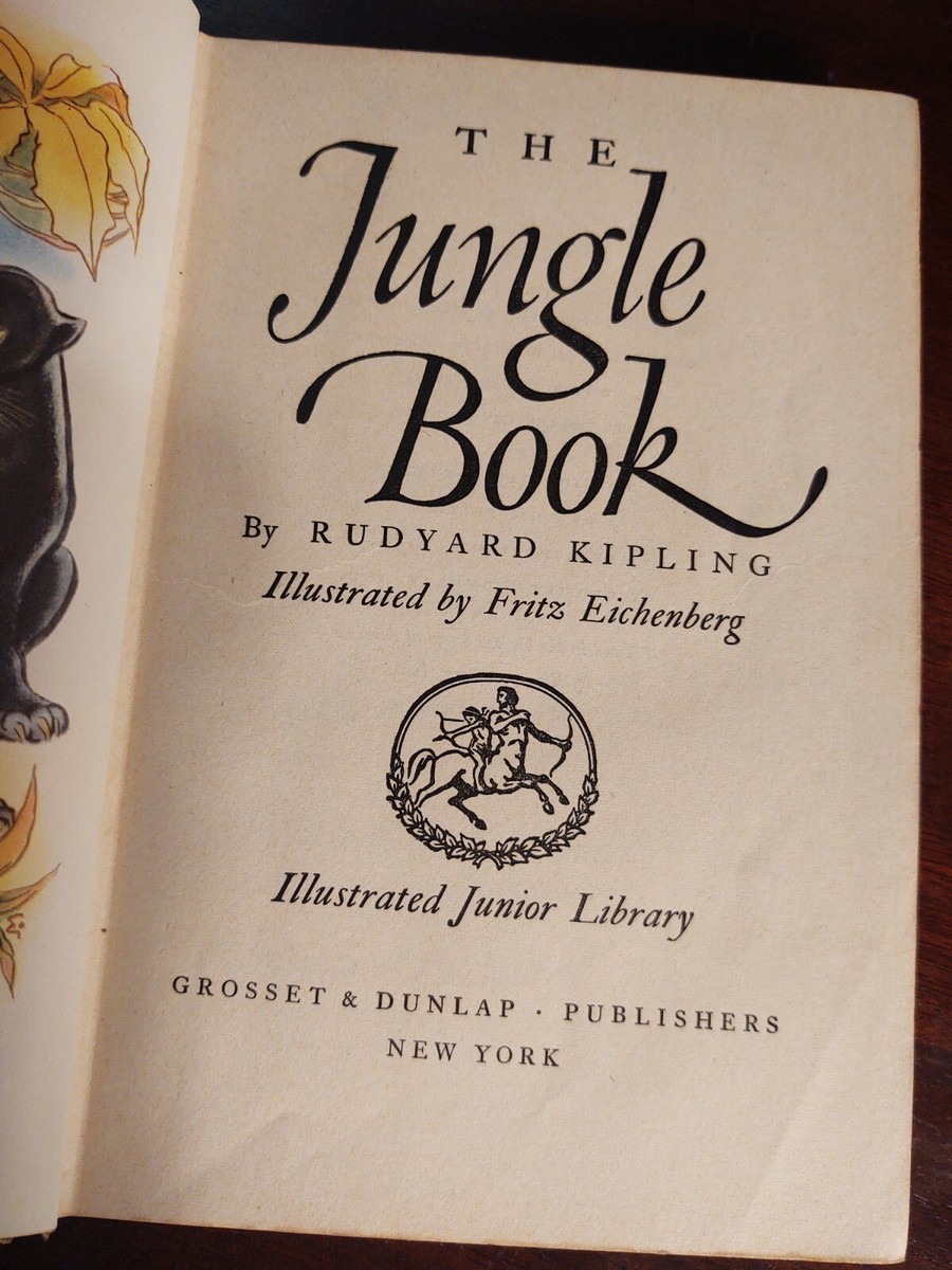 The Jungle Book by Rudyard Kipling 1950 Illustrated Junior