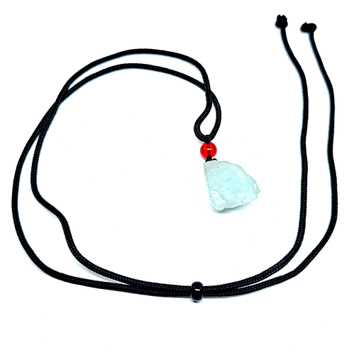 Aquamarine Pendant Obsidian Red Agate Necklace Crystal Raw Gemstone Jewellery - Picture 12 of 18