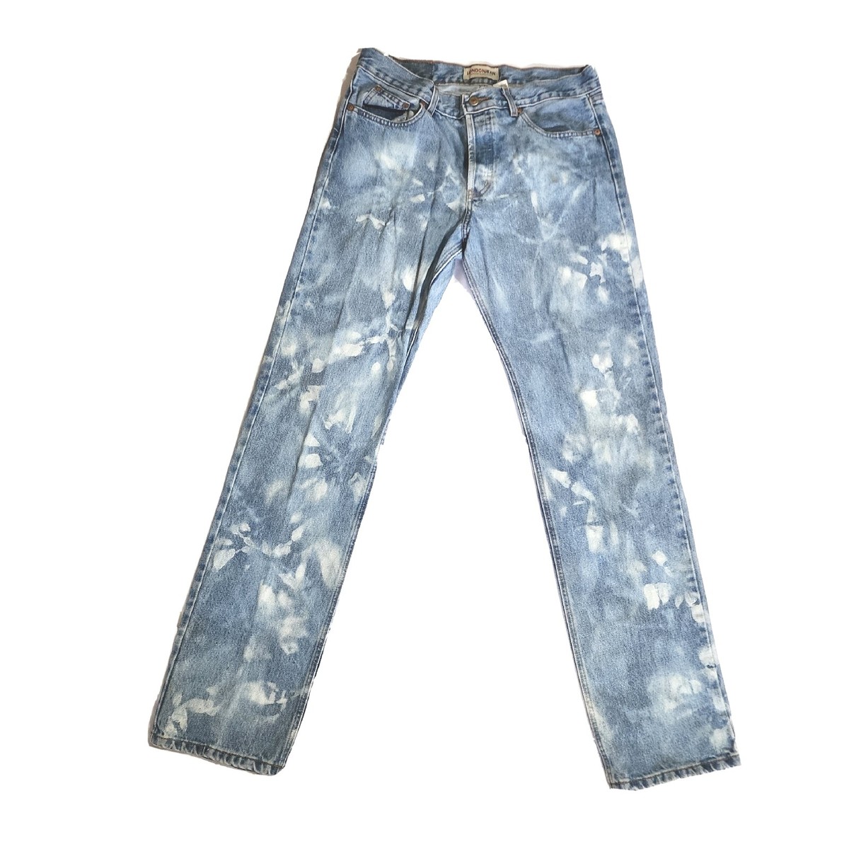Vtg Button Fly LONDON JEAN Tie Dye Denim Blue Jeans 34 × 34