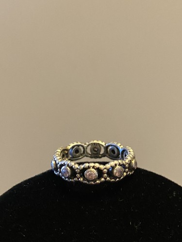 Raro Pandora Anello Eternity Argento 925+zirconia cub,misura 54,diametro 17,2 mm - Foto 3 di 6