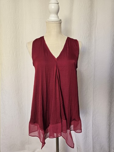 Simply Vera Wang Tanktop Damen Gr. Kleines rotes burgunderfarbenes Tank Netzbesatz