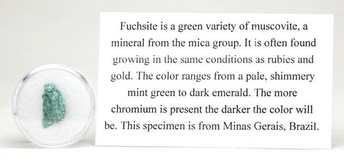 FUCHSITE Präparat grüner Kristallhaufen Mineral MINAS GERAIS BRASILIEN mit Ausweis - Bild 8 von 9