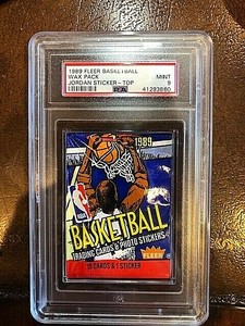 1989-Fleer-Basketball-Wax-Pack-Jordan-Sticker-on-Top-PSA-9