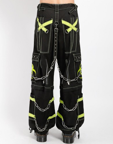 Men's Biohazard Zip Goth Punk Black Lime Pants - Bild 3 von 5