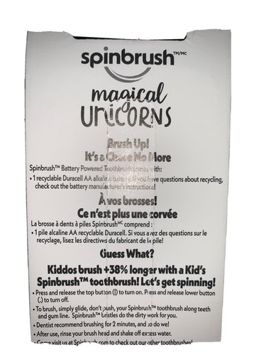 Spinbrush Magical Unicorns Kid’s Electric Battery Power Toothbrush Soft Bristles - Picture 5 of 5