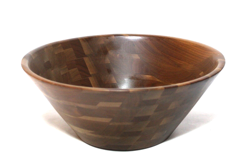 Servizio piatti vintage in legno di noce 12" tondo MCM - Foto 4 di 7