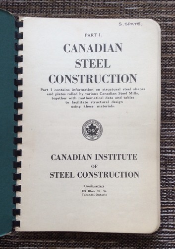 RARE VINTAGE Canadian Steel Construction: Mill Sizes, Composite Tables, Spiral - Picture 2 of 8