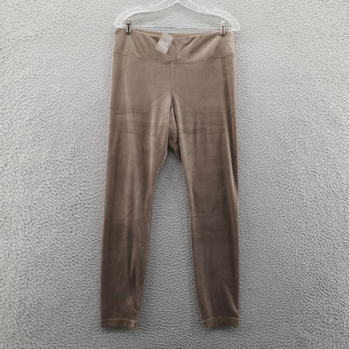 NWT J Jill purejill Velvet Velour Pull On Leggings Large Brown Womens Comfy