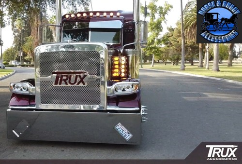 trux Peterbilt 389 headlights 388 chrome plug n play all led dual function bar - Picture 7 of 8