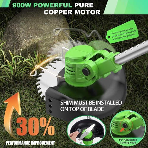 21V All-in-One Lawn Mower and Edger - Lightweight Trimmer with Safety Features - Picture 9 of 9