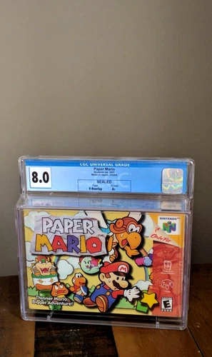 NEW ✹ Paper Mario ✹ Nintendo 64 N64 Game ✹ CGC GRADED 8.0 A+ ✹ WATA VGA