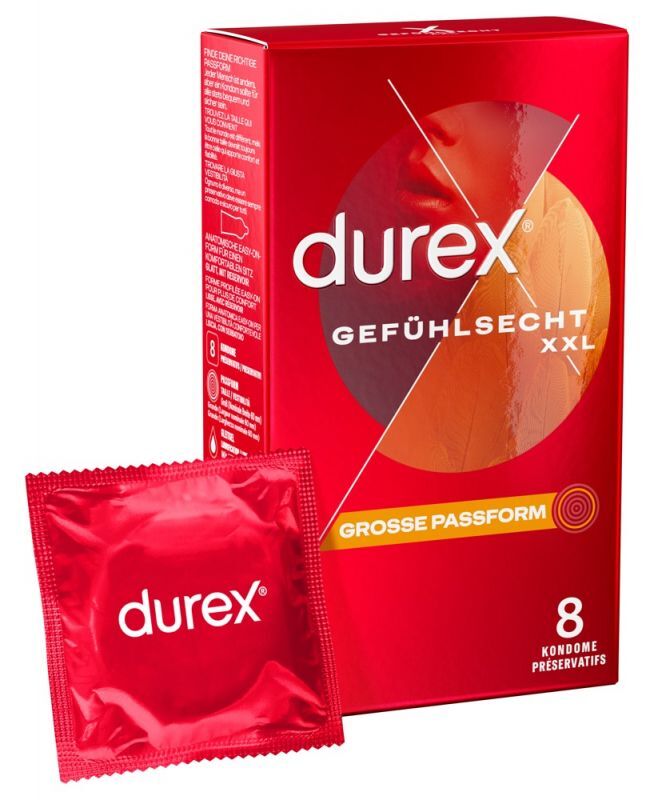 Kondome XXL Durex 8 Stücke IN Latex Geschmiert E Mit Tank Lang Breit