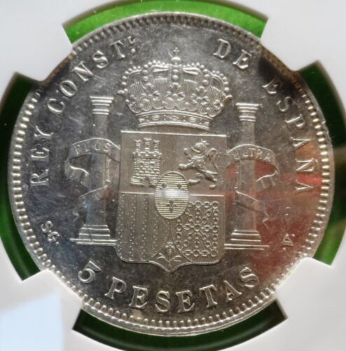 NGC AU ALFONSO XIII 1897 Estrellas 18-97 5 Pesetas Plata ESPAÑA - Imagen 2 de 2