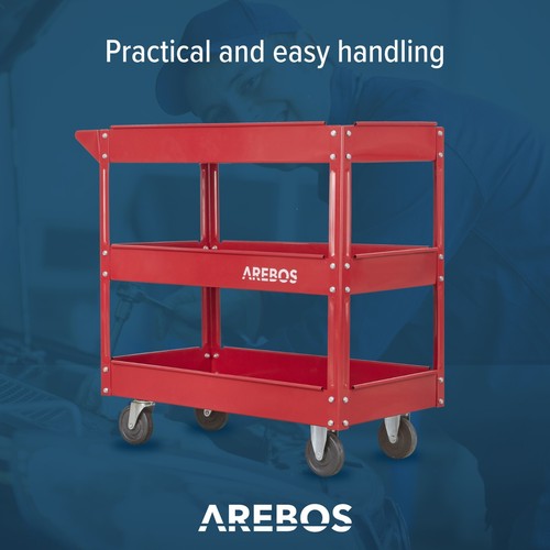 AREBOS Tool Storage Wheel Cart Shelf Workshop Garage Trolley Tool Cart - Picture 20 of 49