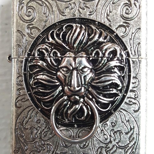 Zippo Lion Gate Silver Lighter Genuine Original Packing 6 Flints set GIFT - Picture 3 of 13