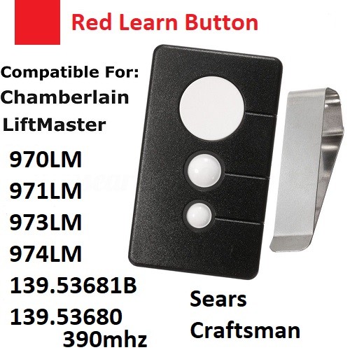 Sears Craftsman  Button Garage Door Opener Remote HBW1255 139.53681B 390MHZ - Bild 1 von 1