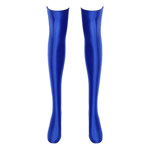 Women Stockings Spandex Latex Rubber Wetlook Thigh Pantyhose High Stay Up Tights - Picture 74 of 103