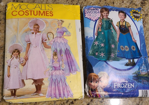 Simplicity W0364 Child's Sz 3-8 Disney FROZEN Anna Elsa & McCalls MP228 Princess