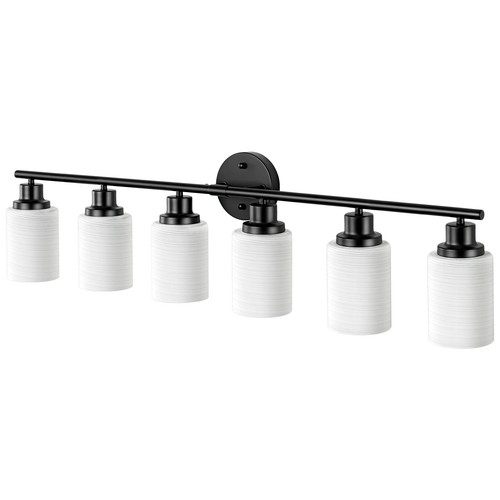 6 Lights LED Black Modern Vanity Light For Bathroom Mirror Wall Lamp Fixture - Picture 2 of 12