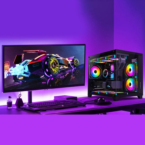 Transparent Desktop Computer Case PC Tower For 360 Water Cooler M-ATX/IDC - Photo 9/16
