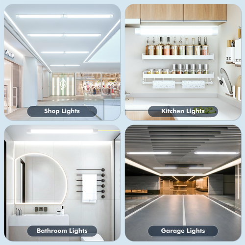 Tubos LED lámpara de habitación húmeda taller garaje lámpara lámpara de techo 60/90/120/150 - Imagen 9 de 20
