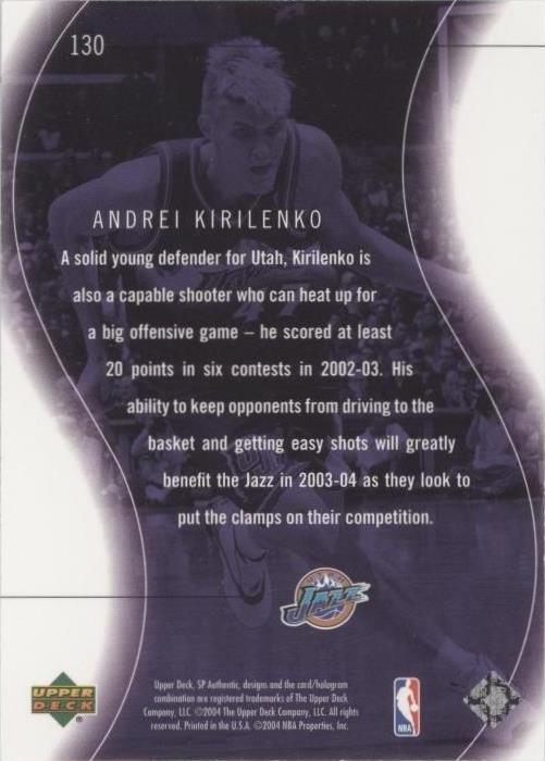 2003-04 SP Authentic - Andrei Kirilenko #130