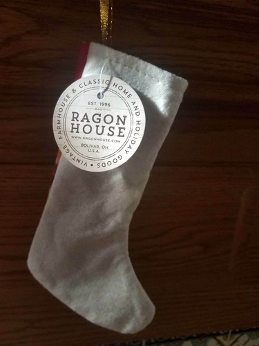 Nuovo! Ragon House 9" MINI CALZA PORTA CARAMELLE BABBO NATALE nel CAMINO #L179513 - Foto 3 di 3