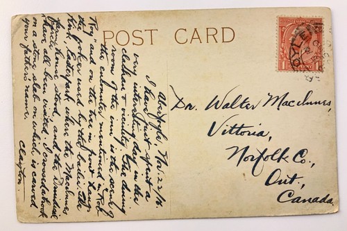 Bailie Nicol Jarvie Hotel Aberfoyle Gordon Scotland Postcard 1916 Ontario HH449 - Picture 2 of 9