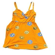 Urban Outfitters Dress Women's Size Medium Orange Floral Sleeveless Knee Length