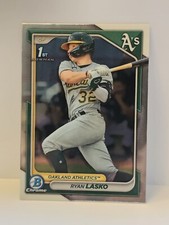 2024 1st Bowman Chrome Rookie Card RC Ryan Lasko Oakland Athletics A's!  B12